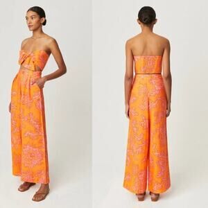 New Caroline Constas Cropped Tie Floral Top